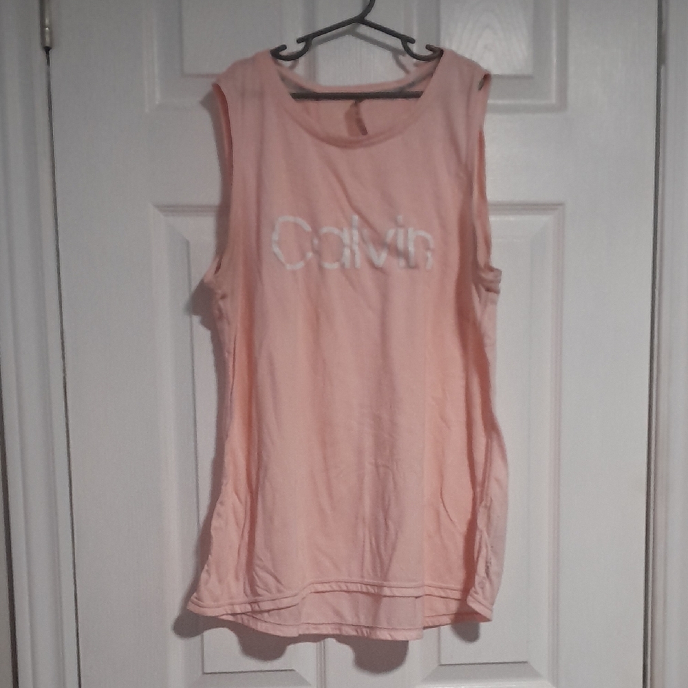 Calvin Klein Pink Sleeveless Muscle Tee